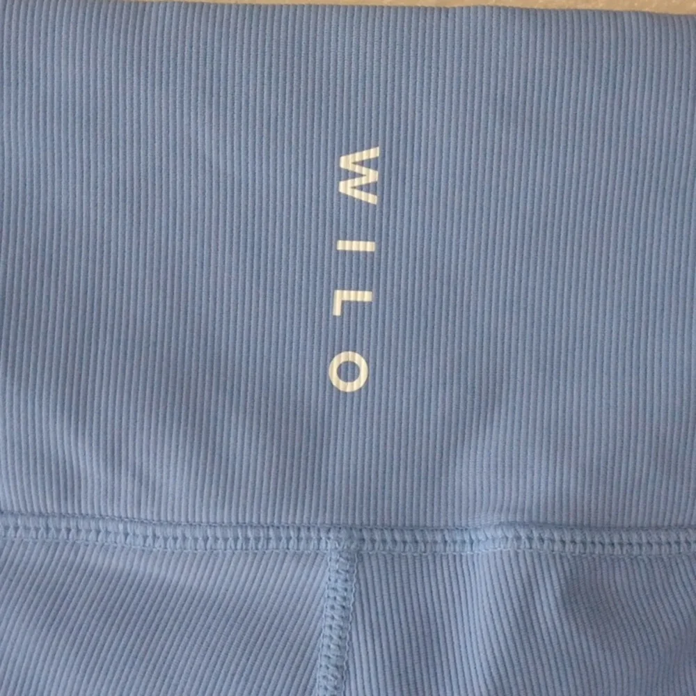 Wilo Ribbed Blue Athletic Yoga Legging Size S/ M - Picture 4 of 8